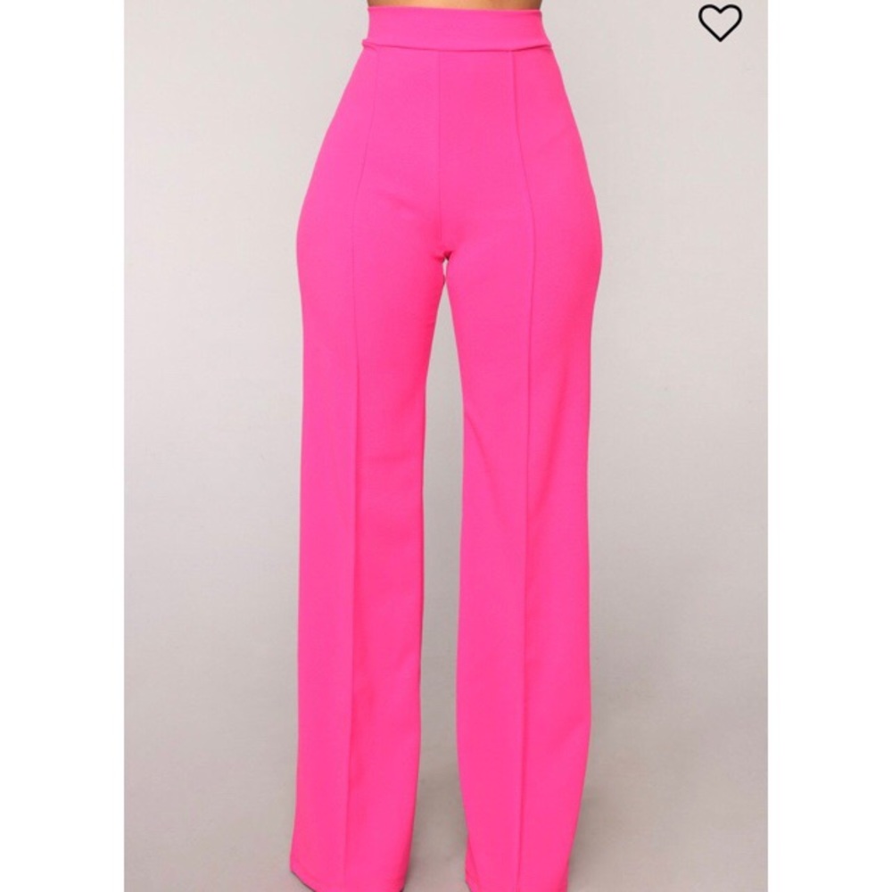 Magenta flare trousers